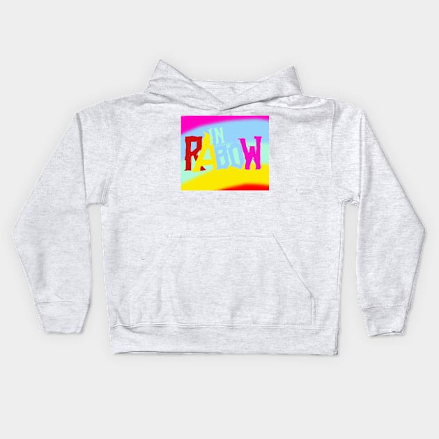 Rainbow typography Kids Hoodie by daghlashassan